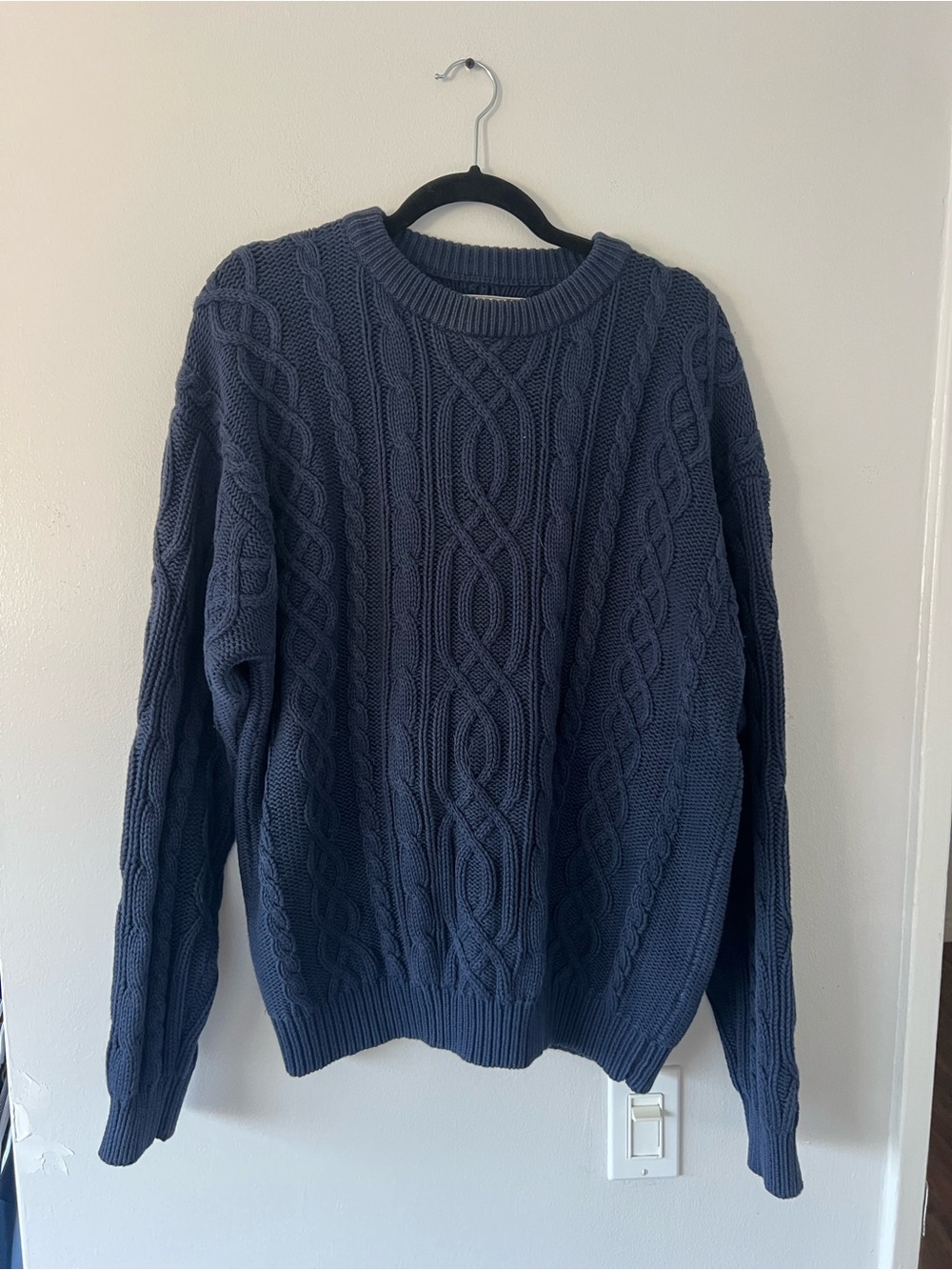 Men's Vintage Cable Knit Sweater Mens L